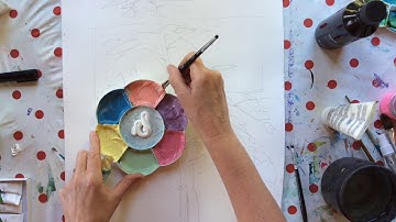 Gouache wash off / resist technique