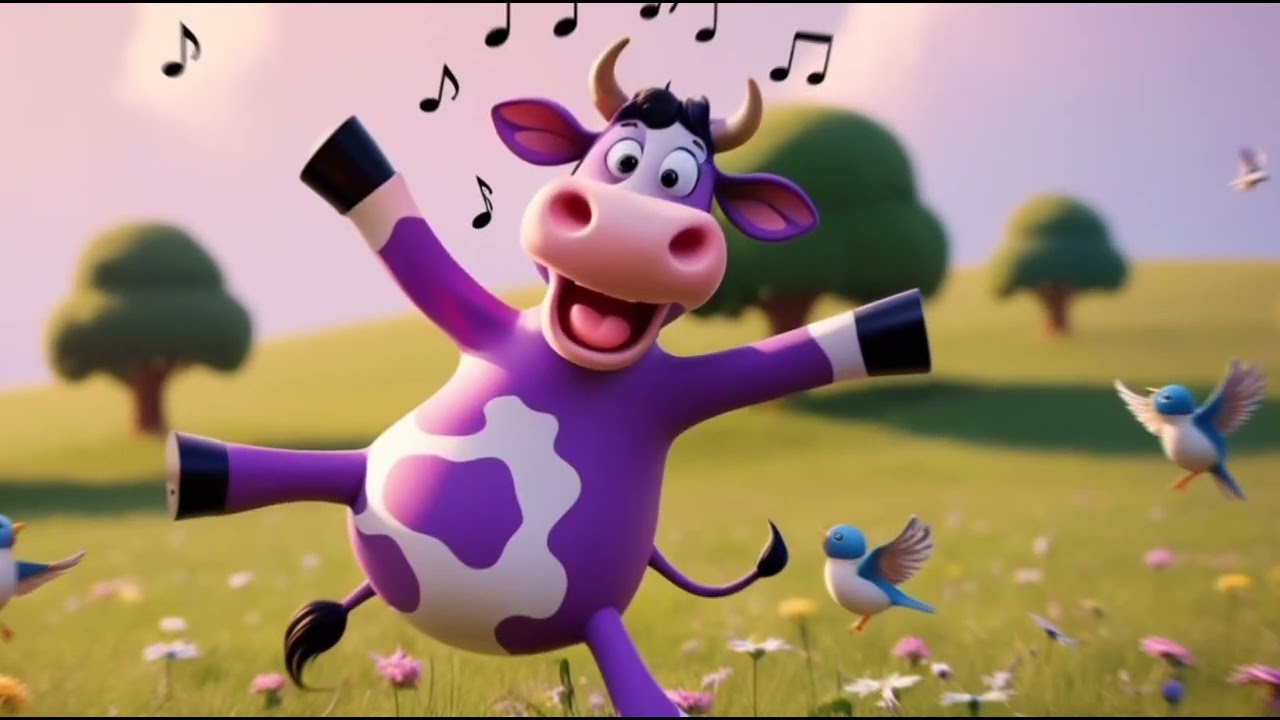 "🌈 Sing Along! The Funniest Purple Cow Song for Kids - Catchy Nursery Rhyme Adventure! 🐄🎶"