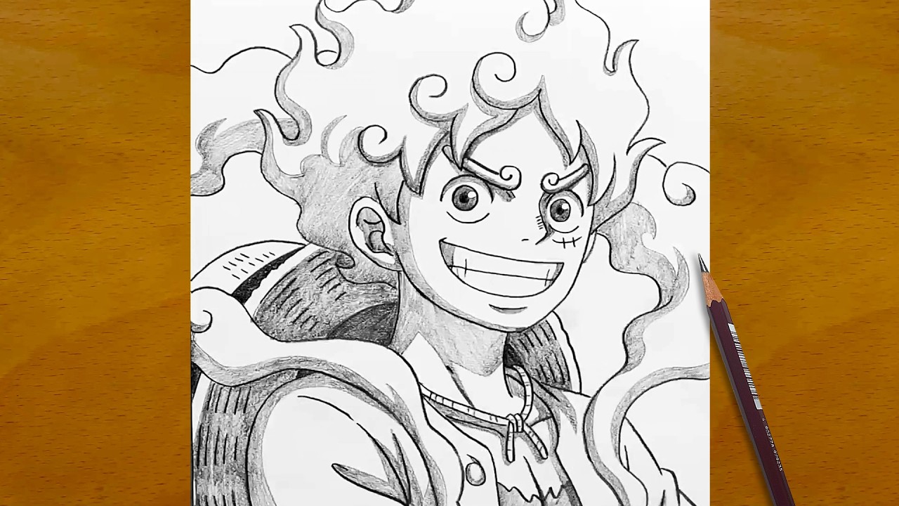 How to Draw Luffy Step by Step | Gear 5 Pencil Sketch