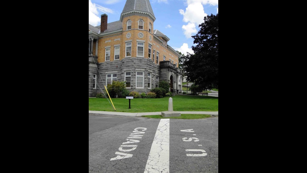 rue Canusa the town Stanstead split by the Canada/U.S. border YouTube