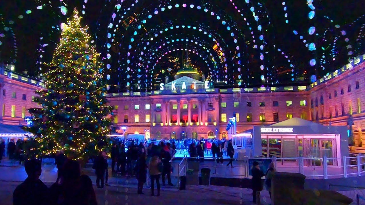 Christmas London Evening Walk Incl Somerset House Ice Rink And