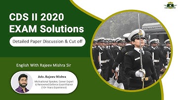 CDS II 2020 EXAM Solutions - Detailed Paper Discussion & Cut off | English With Rajeev Mishra Sir