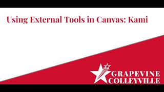Using External Tools in Canvas: Kami