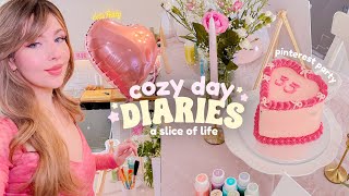 COZY DAY DIARIES 🎀 Hosting a pink painting party ~ Sip \& Paint Party, Pinterest aesthetic ideas