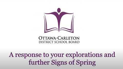 Signs of Spring: Follow-up Video