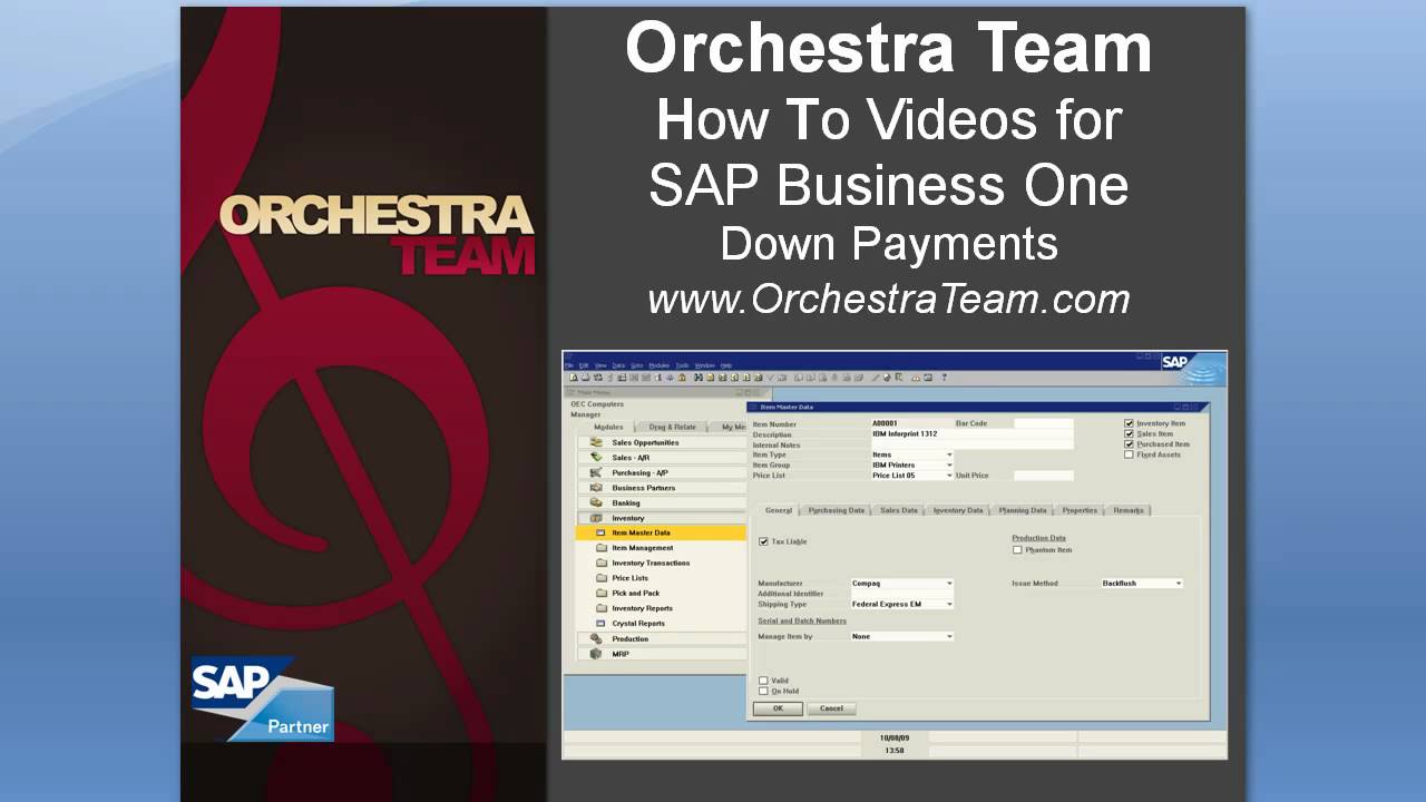 SAP Business One - How To - A/R Down Payments