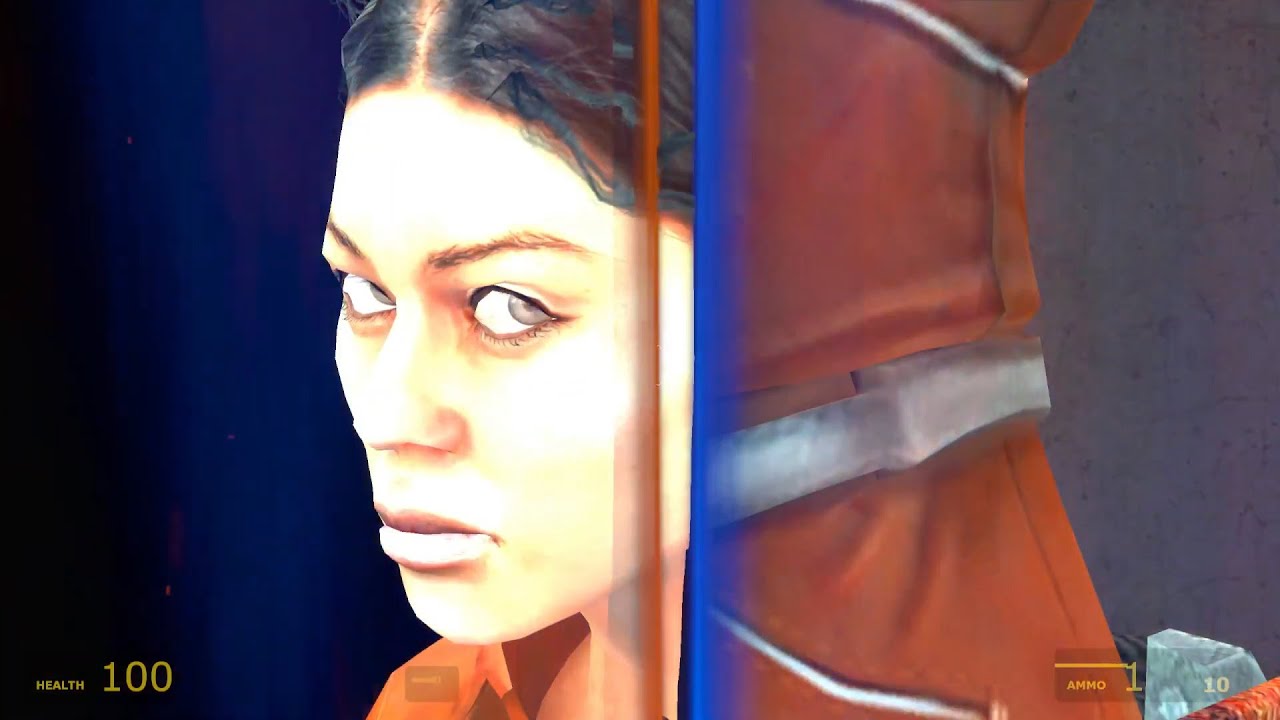 Персонаж Портал (технически, игрок) смотрит на меня жутким злобным взглядом.