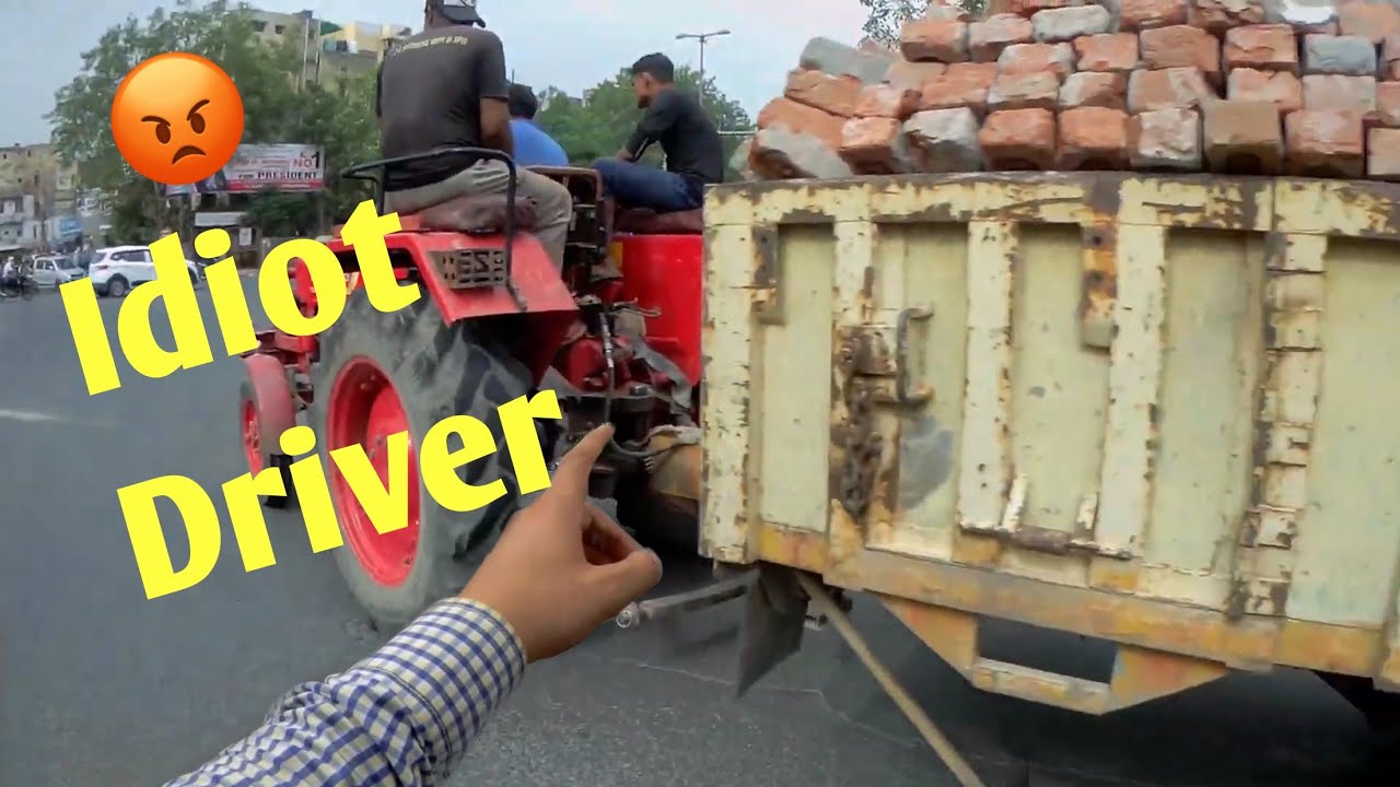 Idiot Tractor Driver Jump RED LIGHT Dangerous 😡 - YouTube