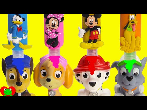 Paw Patrol Bath Time Surprises and Goes to Sleep LEARN Colors