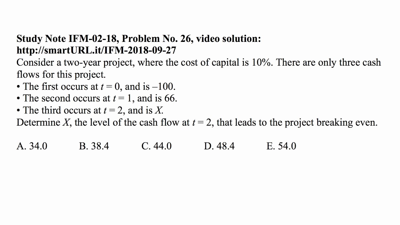 Exam IFM exercise for September 27, 2018