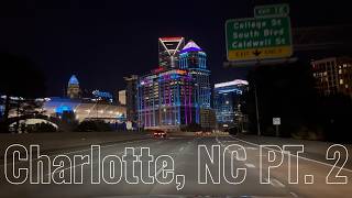 4K POV Night Drive Charlotte NC 🌃✨ Festive Friday Vibes | Driving Through North Carolina (Part 2)
