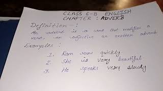 Definition of Adverb and Examples |Class 6 to 8|