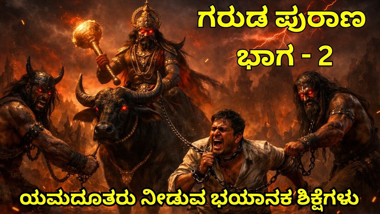 ಗರುಡ ಪುರಾಣ ಭಾಗ-2 | ಪಾಪಿ ಮನುಷ್ಯನು ಸತ್ತ ನಂತರ ಯಮದೂತರು ನೀಡುವ ಭಯಾನಕ ಶಿಕ್ಷೆಗಳು 😱 #garudapurana