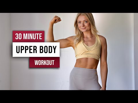 30 MIN TONED UPPER BODY Workout - No Equipment, Tone your Arms & Upper body, No Repeat Home Workout