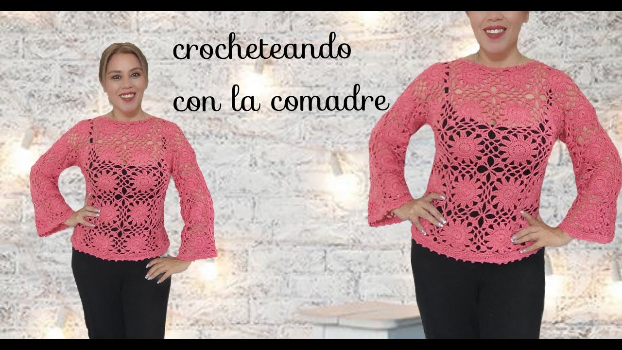 blusa coqueta de invierno a crochet parte #1 facil y rapido crocheteando con la comadre