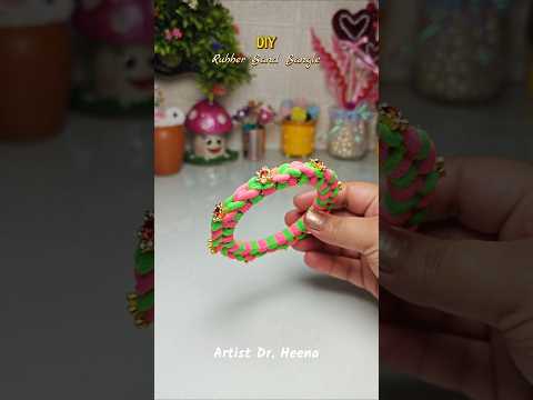 DIY Rubber Band Bangle 💖 Reuse of Old Bangle #trending #diy #art #craft #viral #shorts #shortvideo