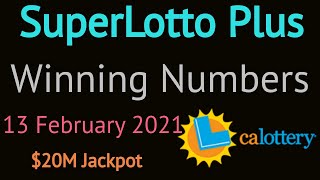 Today California SuperLotto Plus Winning Numbers Saturday 13 February 2021. Super Lotto Plus Drawing
