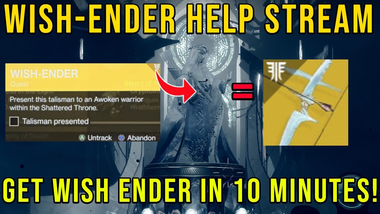 LIVE - DESTINY 2 WISH ENDER HELP STREAM! GET WISH ENDER EASY!