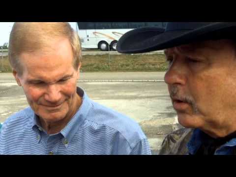 Senator Bill Nelson leads a python posse into the Everglades
