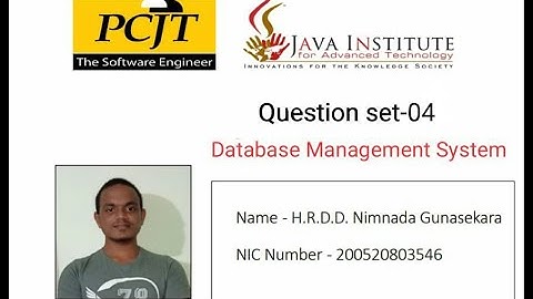 Question Set 04 | Database Management System | Java Institute