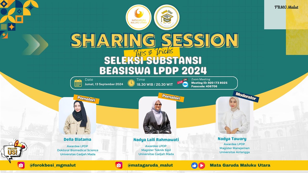 SHARING SESSION Tips & Tricks Seleksi Substansi Beasiswa LPDP 2024 ...