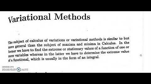 #variational Methods