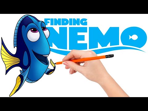 How to draw Dory, the optimistic and forgetful fish - Finding Nemo