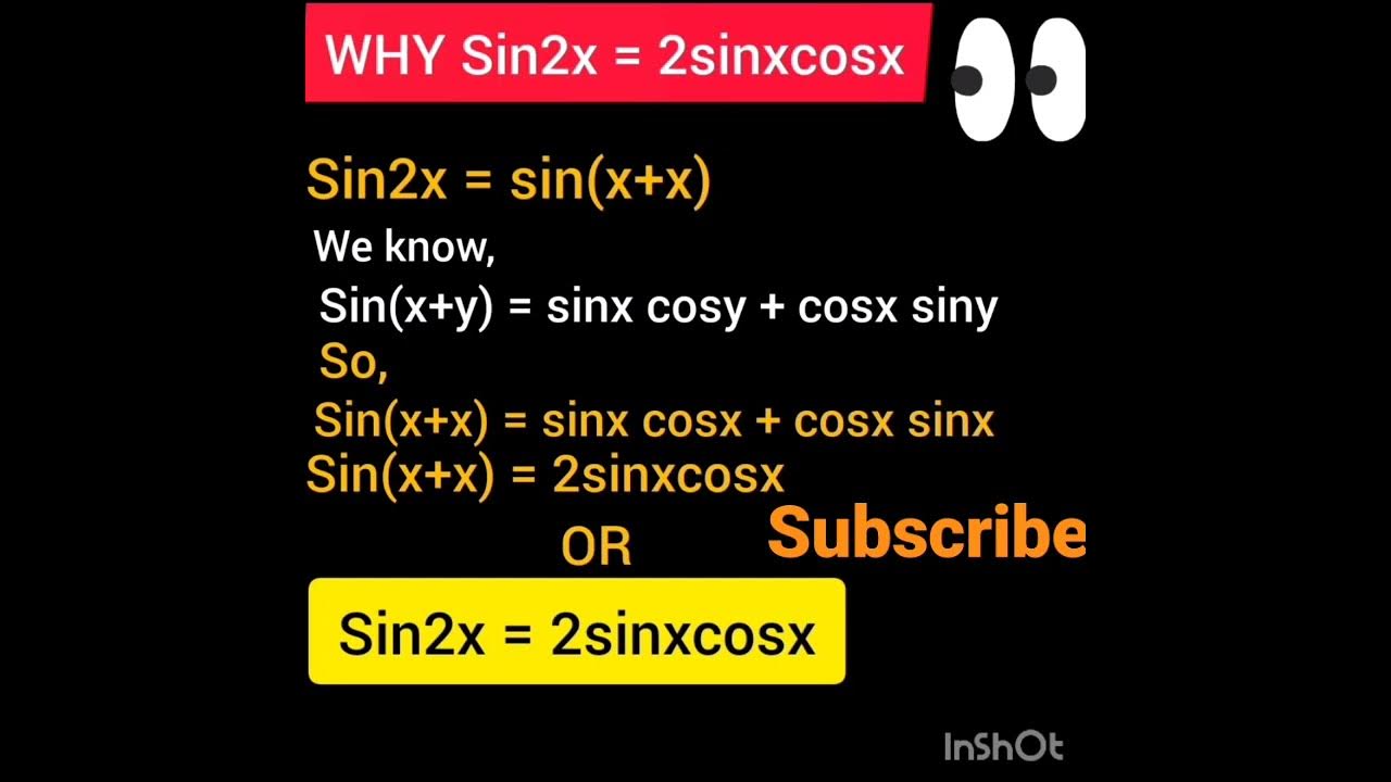 why sin2x =2sinxcosx | #shorts #youtubeshorts #mathematics #viral - YouTube