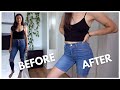 HOW TO CUT JEANS INTO SHORTS ✂️👖