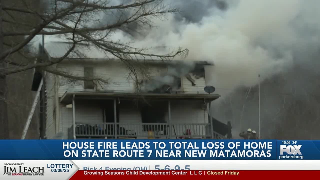 House fire leads to total loss of home on SR-7 in Ohio - YouTube