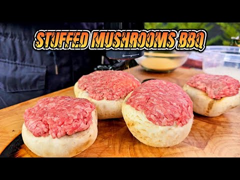 Stuffed mushrooms with ground beef and cheese. How to make stuffed mushroom. Mushroom recipe