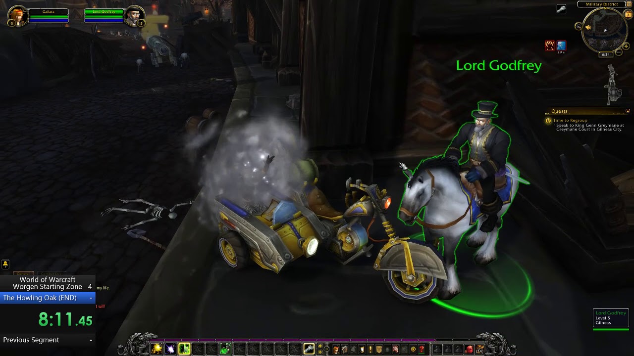 WoW speedruns Worgen starting area 