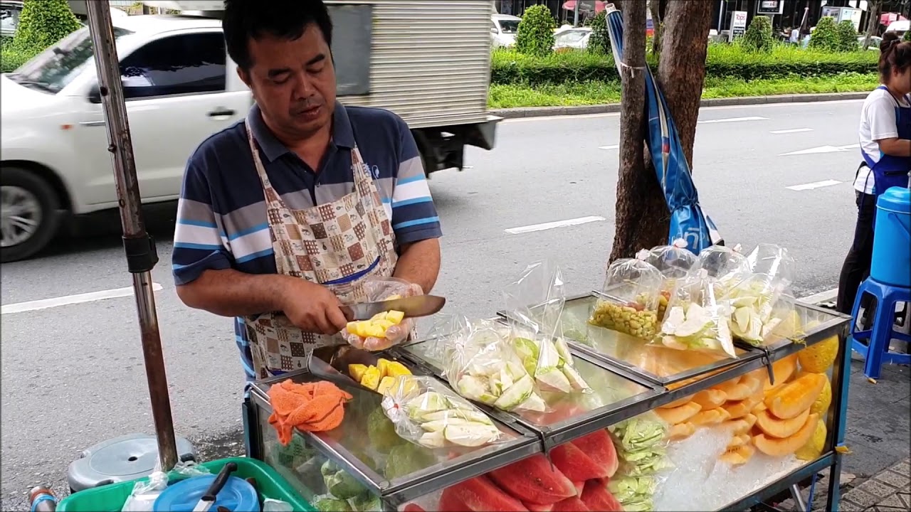 Spicy Pineapple street food in Bangkok, Thailand YouTube