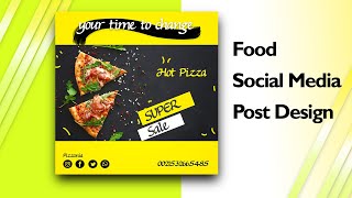 Pizza post design for instagram Social media || Photoshop Tutorial