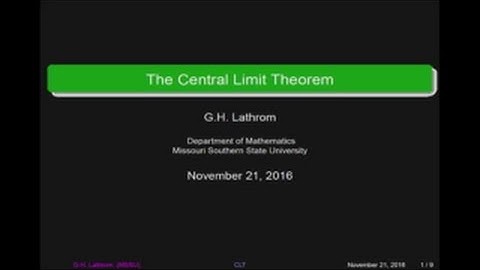 The Central Limit Theorem