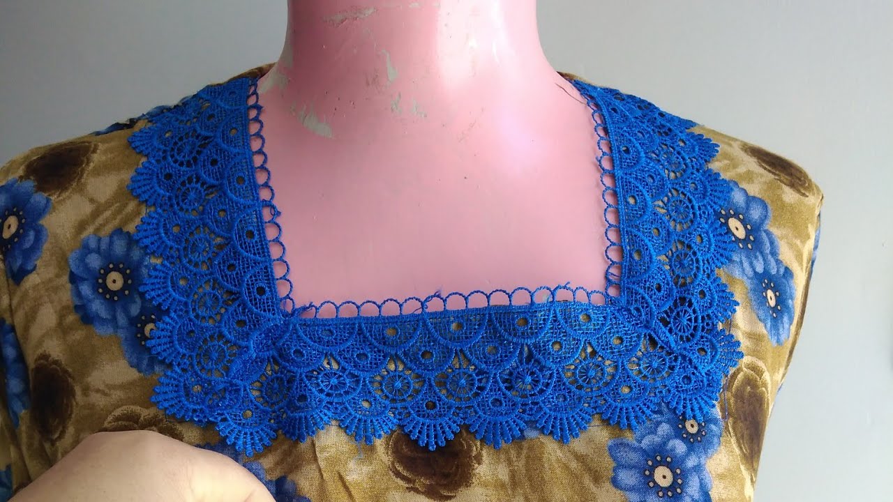 #تصميم رقبة # كول كاري بالدانتيل باسهل طريقة