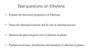 test questions on ethylene