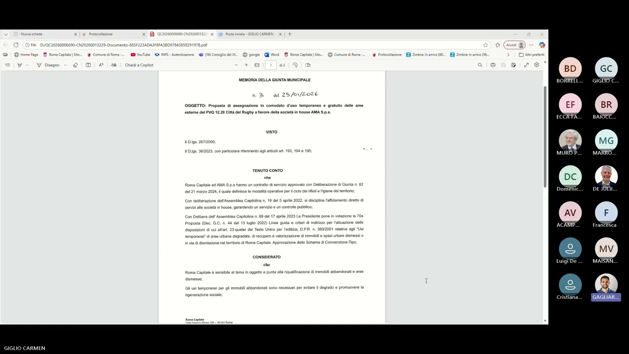 Commissione II Urbanistica, Ambiente e Ciclo dei Rifiuti dell'11 febbraio 2026