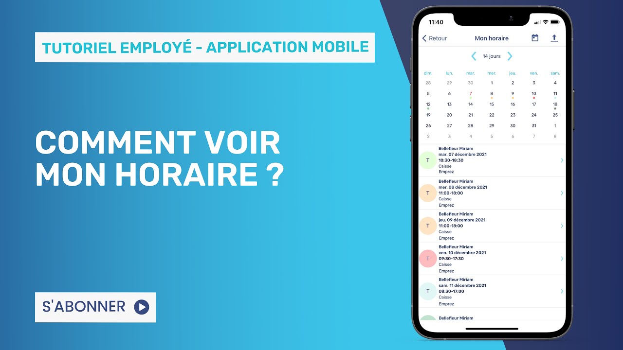 EMPREZ | Voir mon horaire de travail – Application mobile | View My Work Schedule – Mobile App