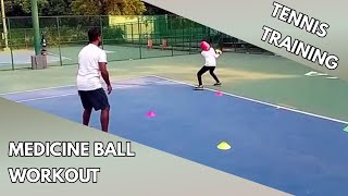 Tennis training video part 2 - Medicine ball workout -টেনিস প্রশিক্ষণের ভিডিও -মেডিসিন বল ওয়ার্কআউট screenshot 3