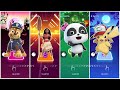 Paw Patrol🆚Moana🆚Baby Bus🆚Pikachu . 🎶 Who Will Win ? 🎯🔥 - Tiles Hop EDM Rush!