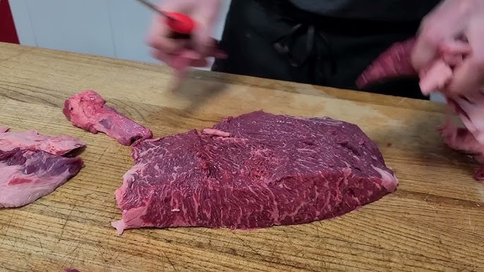 Pulling a Beef Flank Steak! So satisfying. #shorts #shortsvideo #beef # butcher 