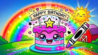 Magic Birthday Cake Coloring Transformation From Sad Gray To Rainbow Party Hero