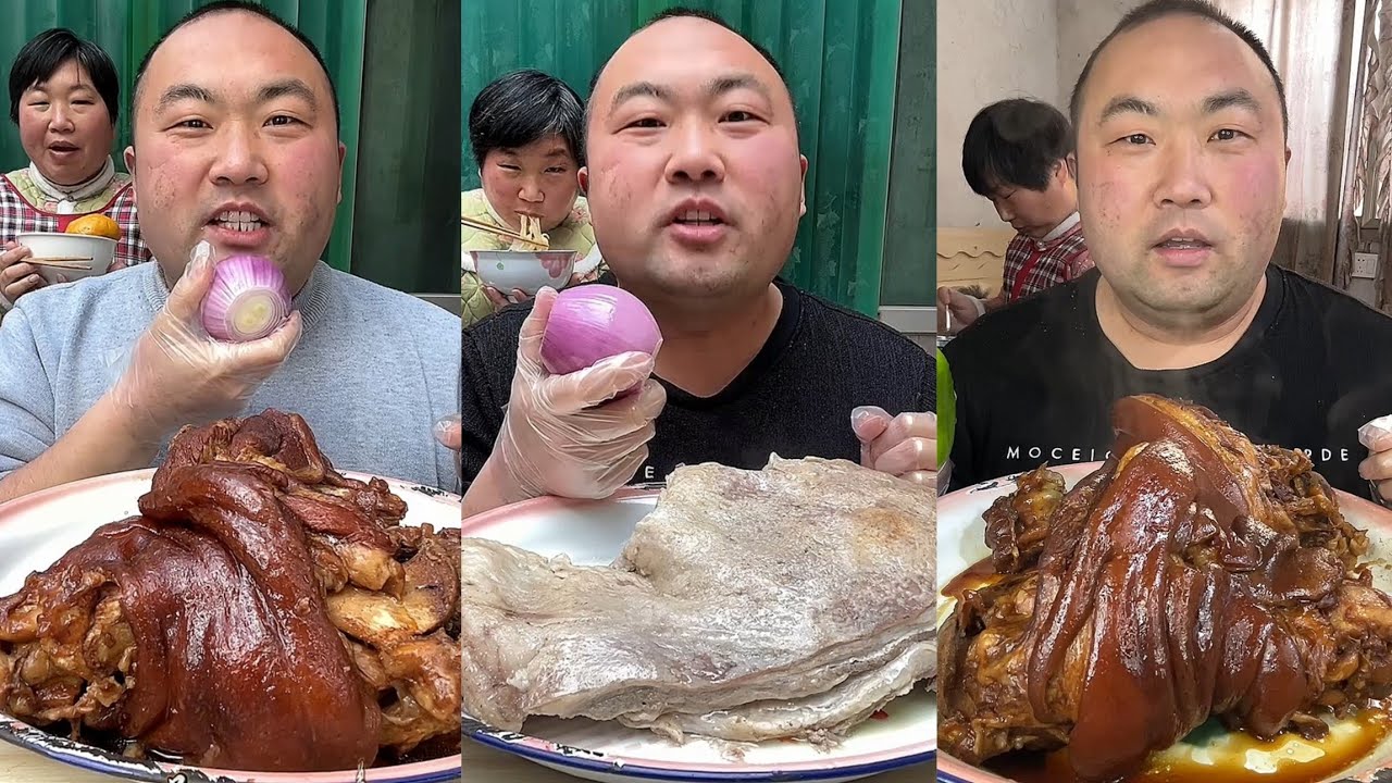 Yummy #80:Eat rib boil braised pork belly boil #mukbang #yummy #delicious 