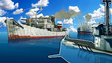 SUB HUNT Convoy Escort DEPTH CHARGES HIT Submarines In Multiplayer Stormworks!