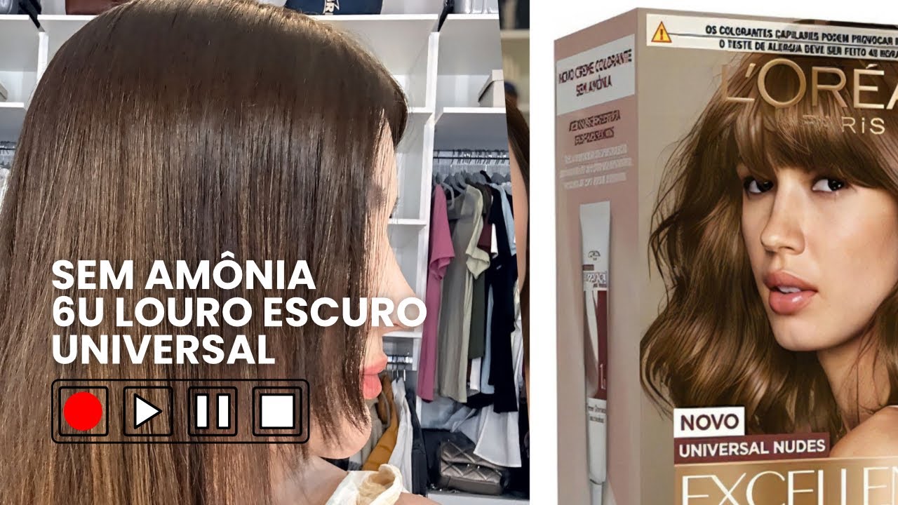 Pintando o cabelo em casa de LOURO ESCURO universal 6U da L'Oréal Sem Amônia! Dica do cabeleireiro!
