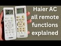 Haier ac remote functions explained