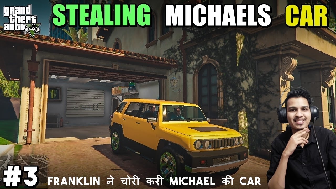 GTA 5 Gameplay in Hindi || Mission-3 || Stealing Michael's Car || One Take Gamer