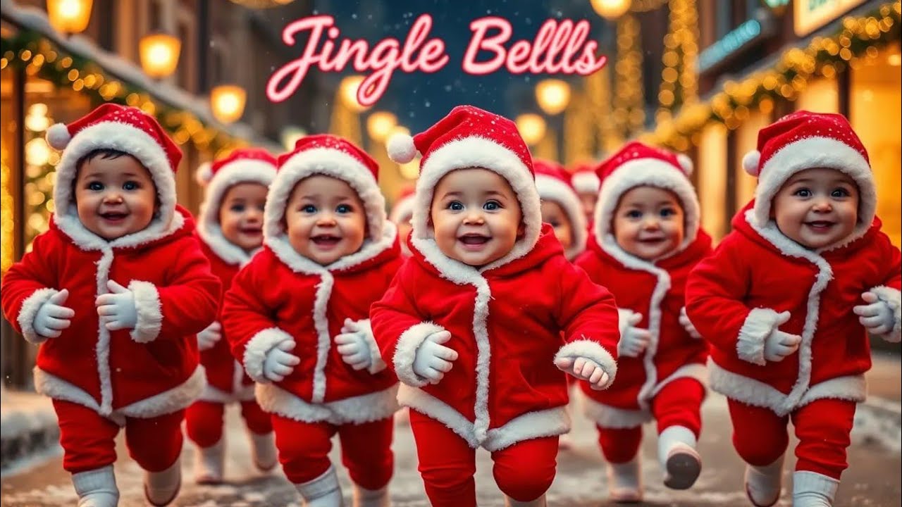 Jingle Bells🌲 Cute Baby Santa Dance | Christmas Song for Kids - YouTube