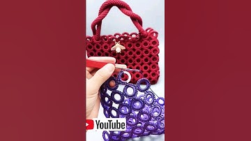 🔥🔥🔥 amazing crochet bag with plastic ring , Örgü çanta,  #shorts #short #youtubeshorts